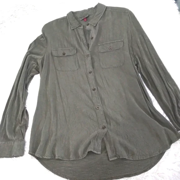 Perfectly Soft/perfectly you L long sleeve olive blouse - Picture 3 of 8